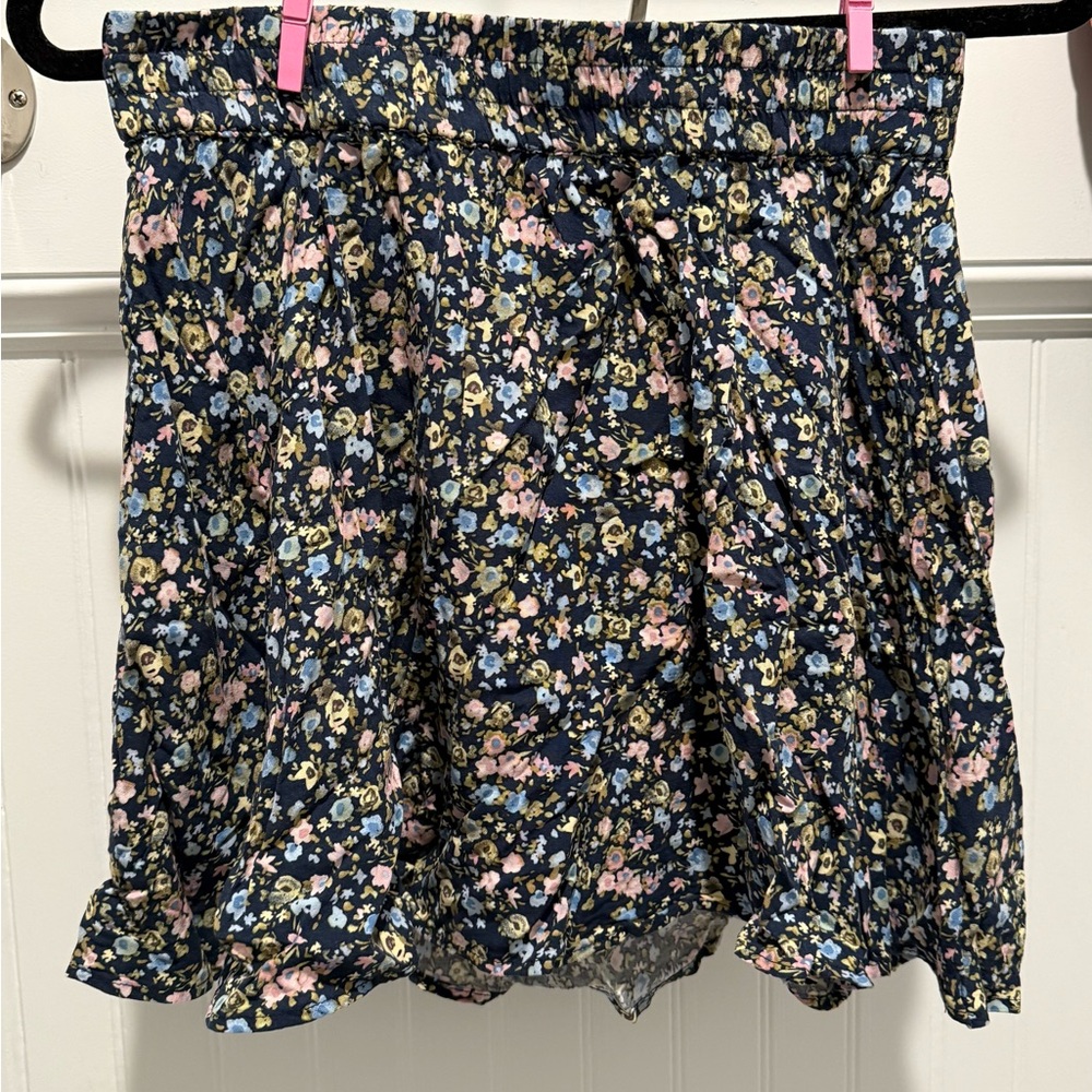 Vero Moda Pink and Blue Skater Mini Skirt